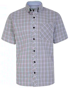 KAM Premium Stretch Mini Check Hemd Weiß